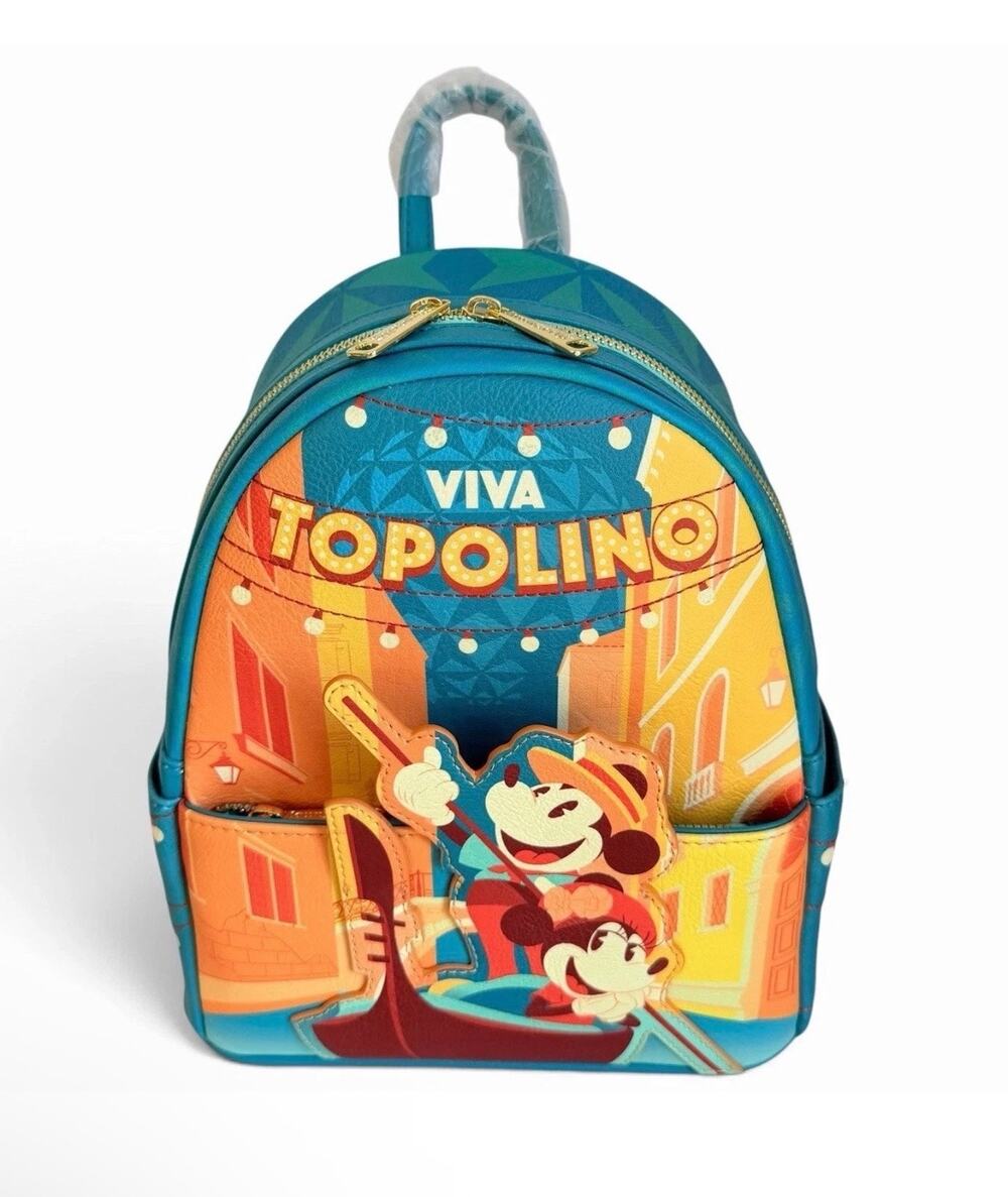 Disney Parks Loungefly EPCOT Italy Viva Topolino Mickey Minnie Mini Backpack NWT